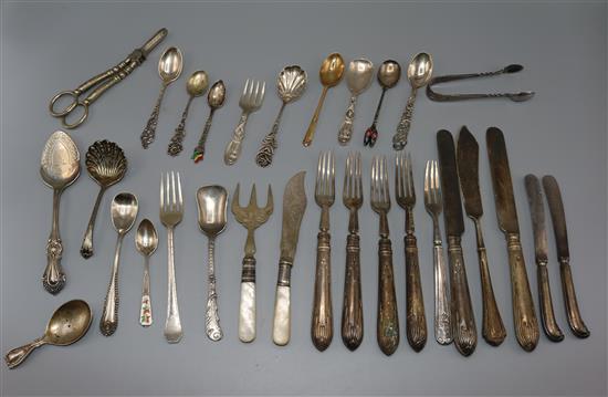 Silver cutlery & some plate